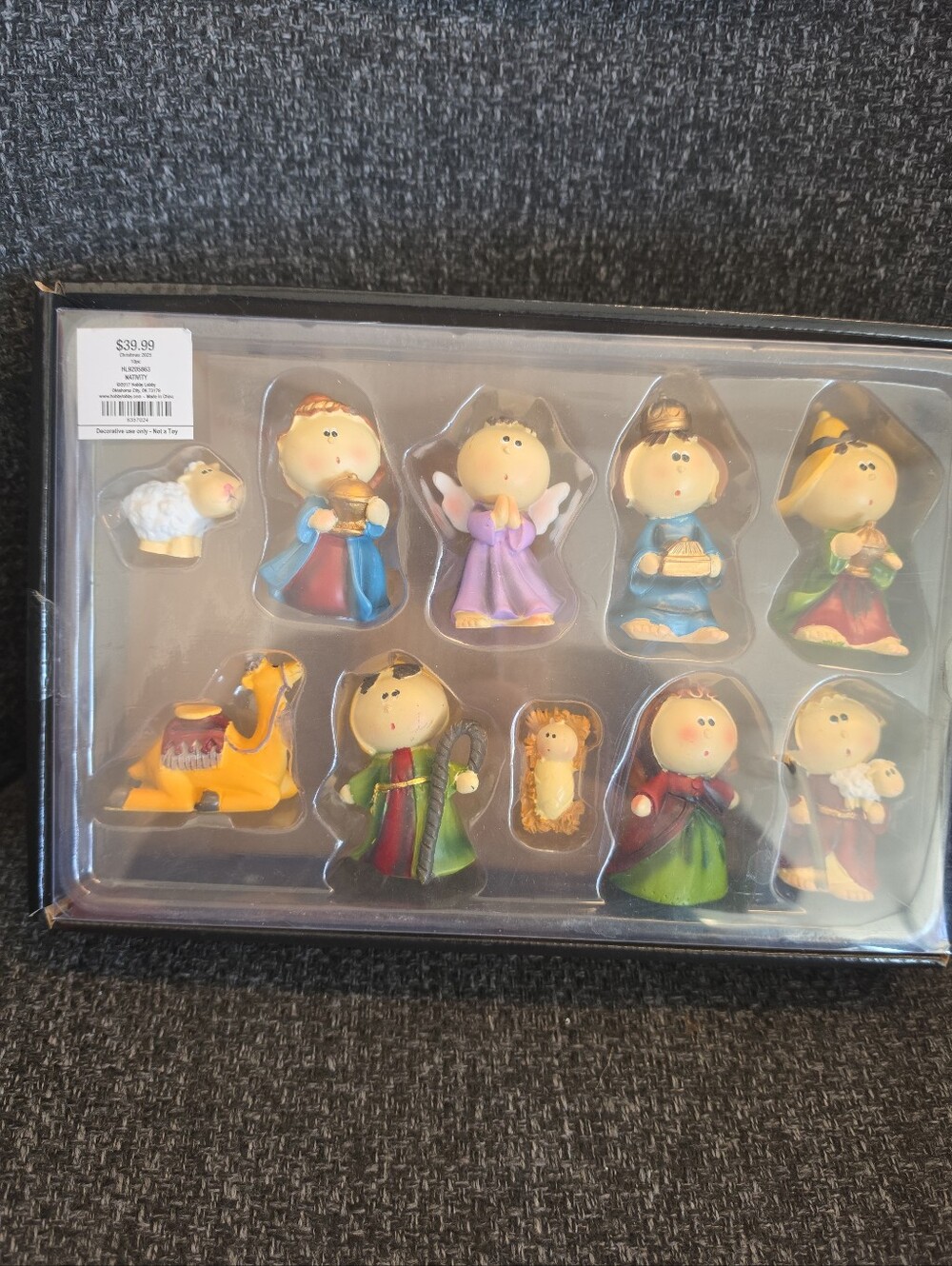 NIB Whimsical 10-piece Christmas Nativity Manger Figurine Set Hobby Lobby